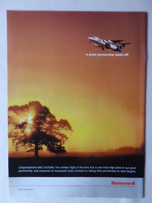 5/2001 PUB HONEYWELL AEROSPACE BAE SYSTEMS AVRO RJX ORIGINAL ANZEIGE