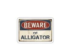 Beware Alligator Sticker Decal