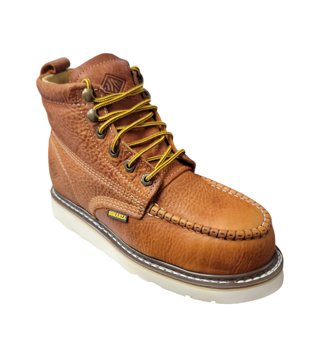 Men's Bonanza 6 Inch Wedge Steel Toe Leather Golden Brown Moc Toe
