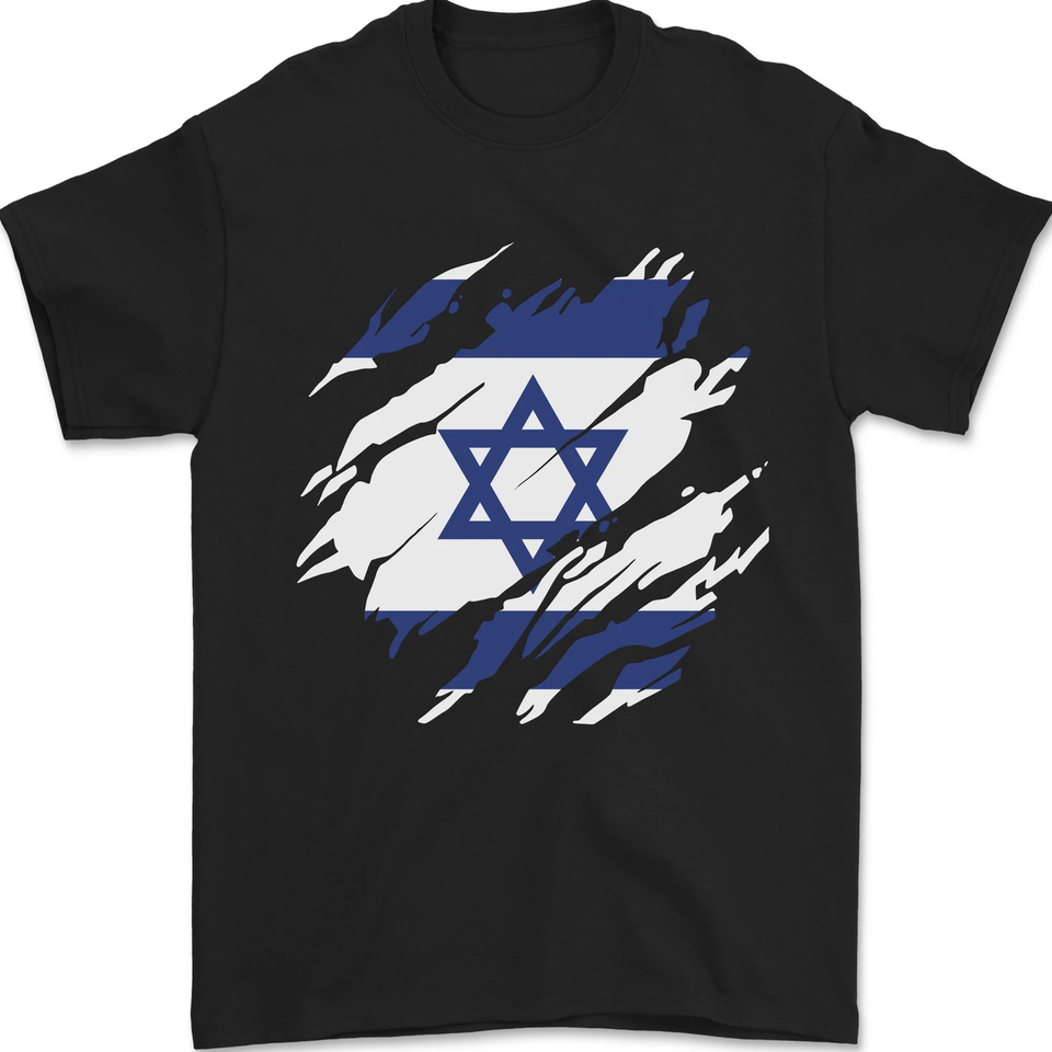 Torn Israel Flag Israeli Day Football Mens TShirt 100 Cotton eBay