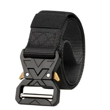 1.5" Tactical Belt Heavy Rigger Duty Belt Quick Release Buckle Nylon Belt Black