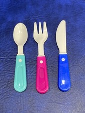 3 pc Place Setting Plastic Kid's Children Toy Table Service Cutlery Silverware