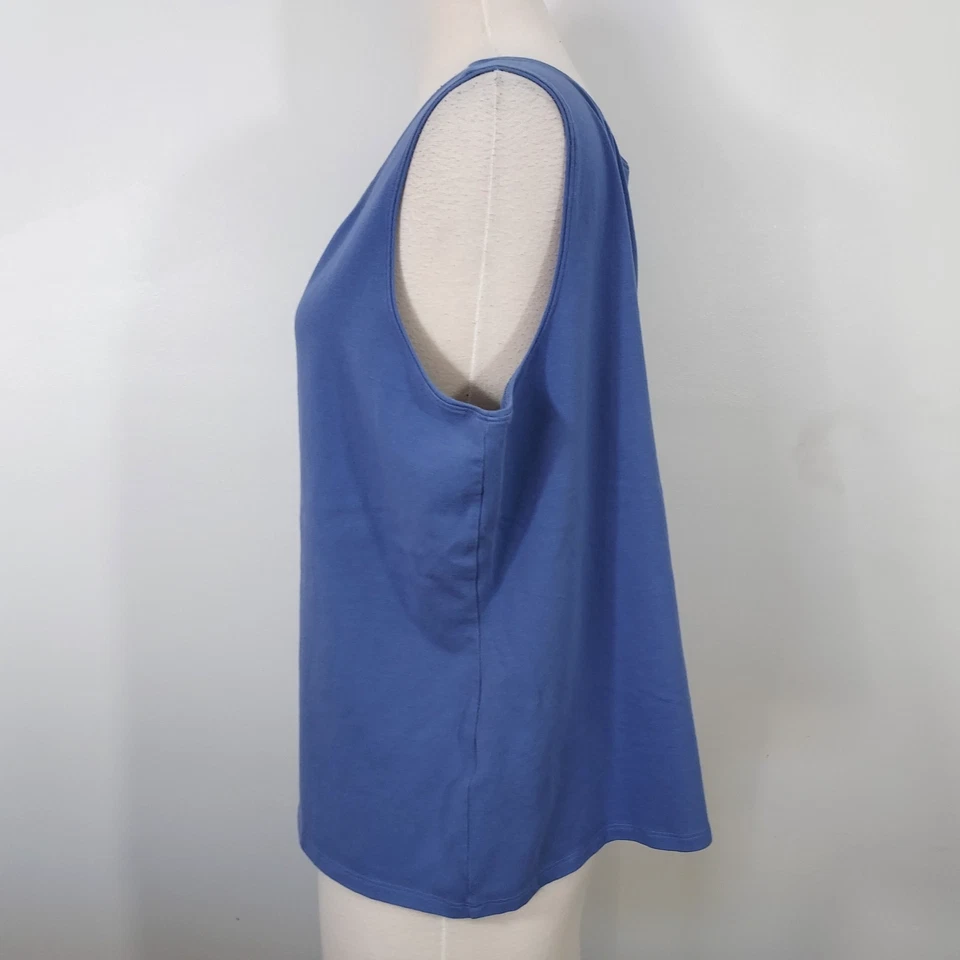Camiseta sin mangas Eileen Fisher Plus 2X cuello redondo sin mangas algodón orgánico informal Foto 4 de 4
