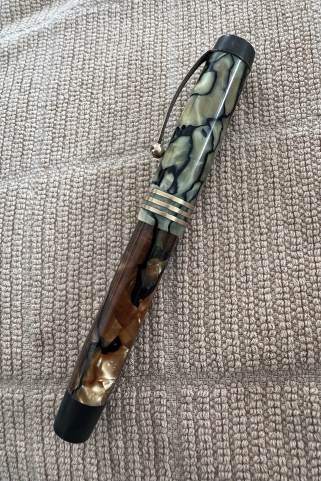 Parker Duofold специальный обтекаемый зеленый и жемчуг перьевая ручка датская версия - Изображение 3 из 4