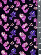 Alice in Wonderland Cheshire Cat Custom Fabric FatQuarter 18  x28  Cotton Spandex