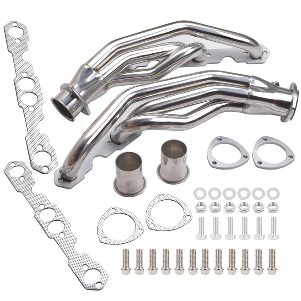 Cabezales cortos de acero inoxidable para camioneta Chevy GMC 88-97 1500 2500 3500 5,0 L 5,7 L Foto 4 de 4