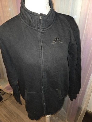 Kappa Black Zip Up Sweatshirt Jacket XL Mens Full Zip Casual Track Top
