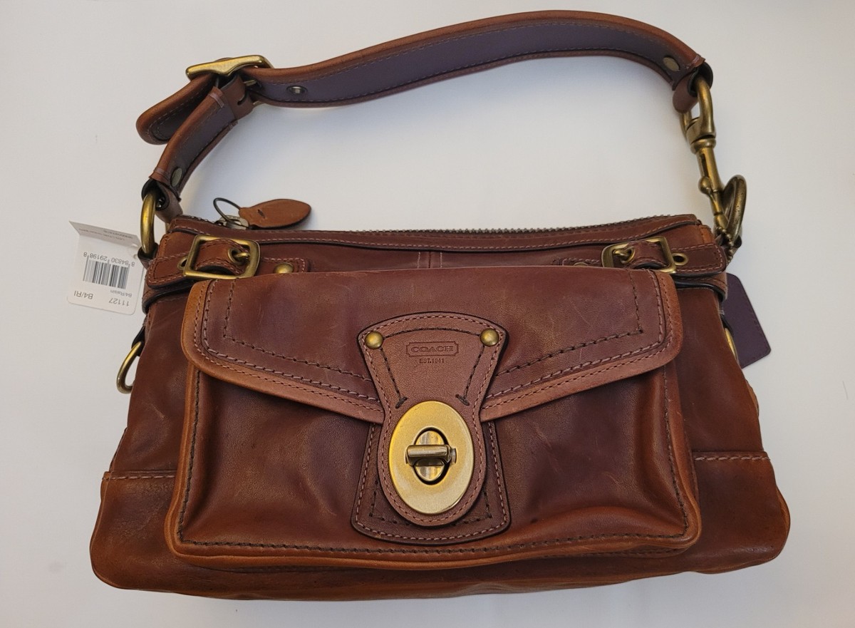 Coach Legacy Leigh 11127 Raisin Brown Leather Shoulder Bag NWT