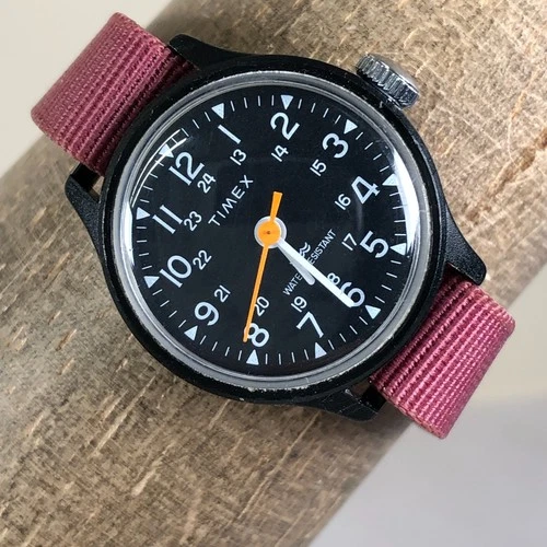 Vtg Timex Camper Women Field Mechanical Wind Analog 25mm Watch 5 3/4"