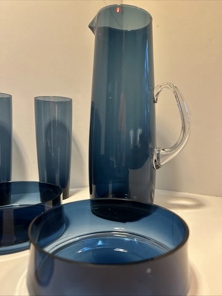 Gorgeous Vintage Iittala I-114 Cobalt Blue Glass Set - Timo Sarpaneva - MCM - Image 4 of 4