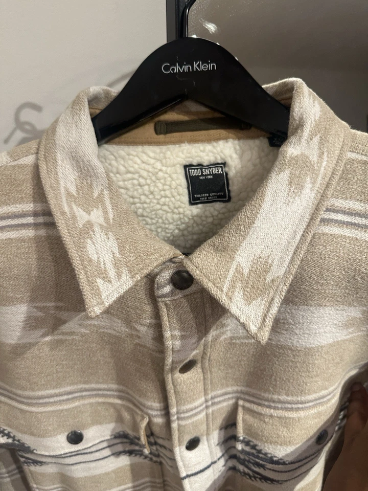 Camisa masculina Todd Snyder inverno XL cinza xadrez botão para cima - Imagem 4 de 4