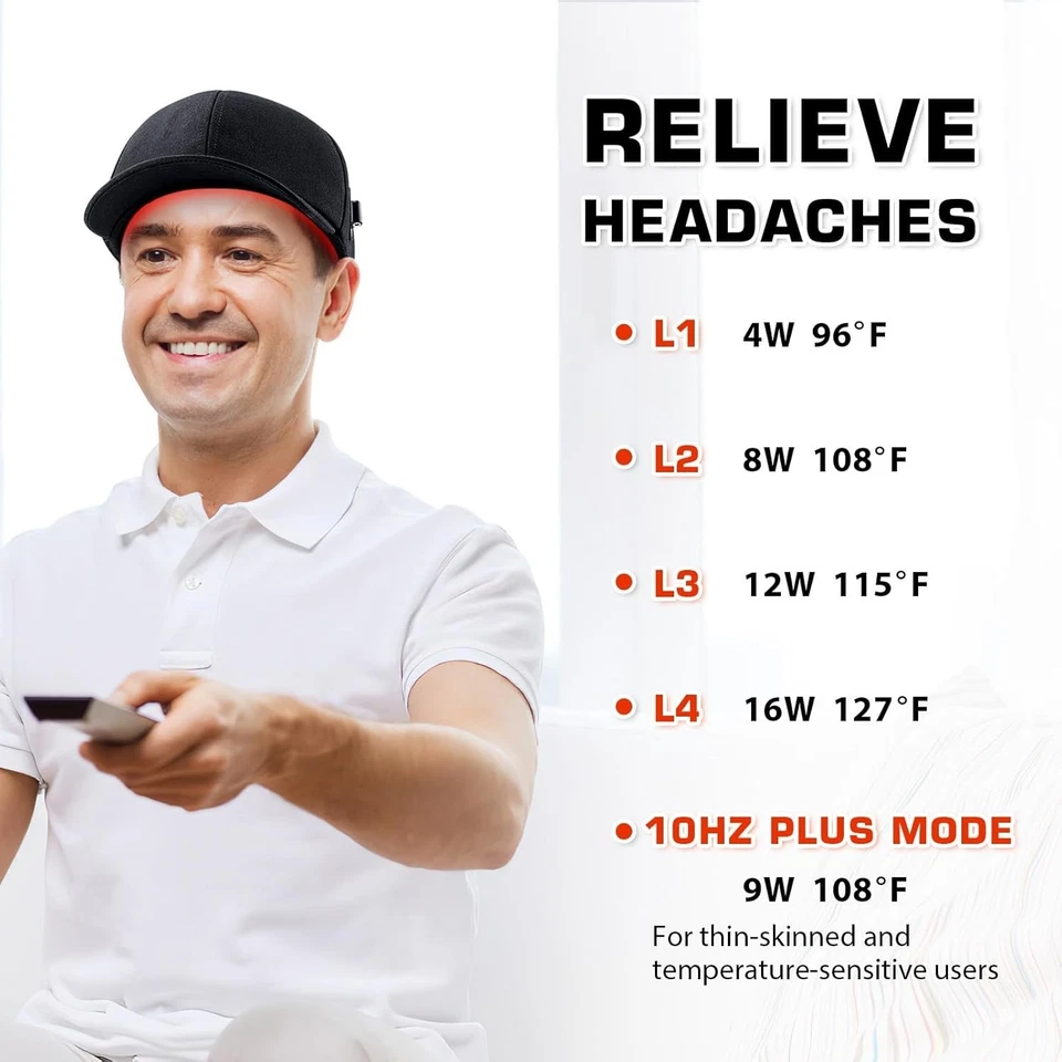 Gorra de crecimiento de cabello láser sombrero terapia de luz roja para cabello más grueso y fuerte AZUL Foto 4 de 4