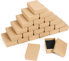24Pcs Tan Jewelry Gift Boxes 3 X 2 X 1 Inch Small Gift Boxes Cardboard Necklace