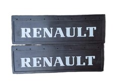 Renault Lorry HGV Truck Mudflaps 22x 65cm Smooth Black PVC Mud Flaps White Text