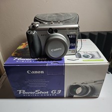 Canon Powershot G3 4.0MP Digital Camera Silver With Battery CF Card + More