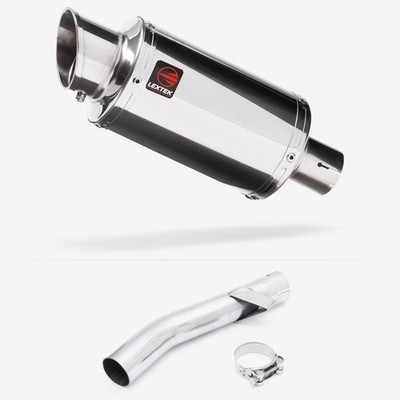 Lextek Stainless Steel YP4 Stubby Exhaust 200mm with Link Pipe Silencer Rear
