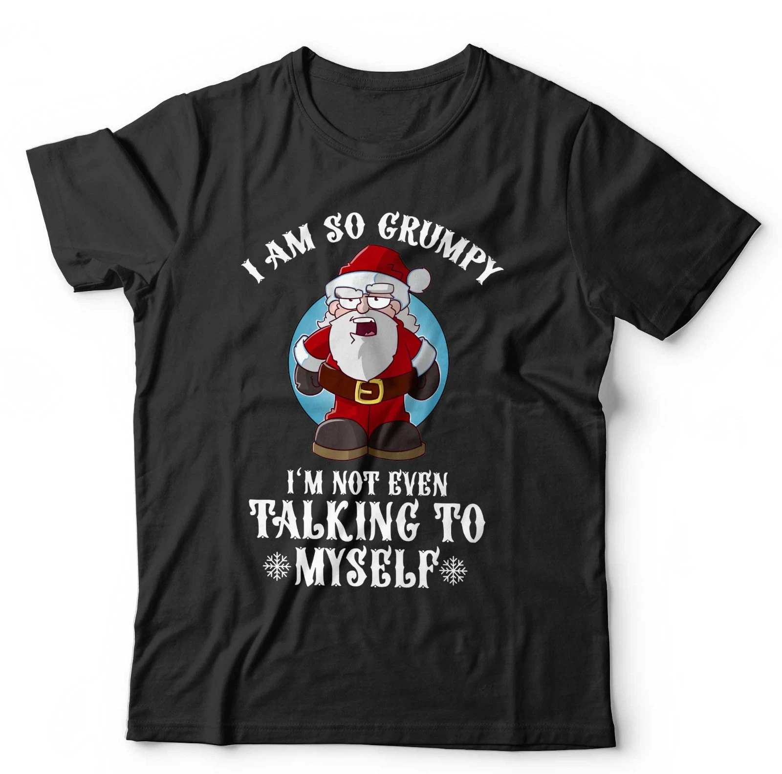 Christmas Grumpy Santa T-Shirt for Unisex & Kids, Funny Holiday Festive Tee