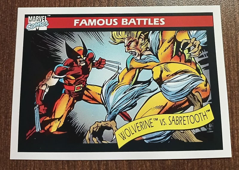 Marvel Comics Famous Battles Wolverine vs. Sabretooth 1990 #119 Impel Base Set
