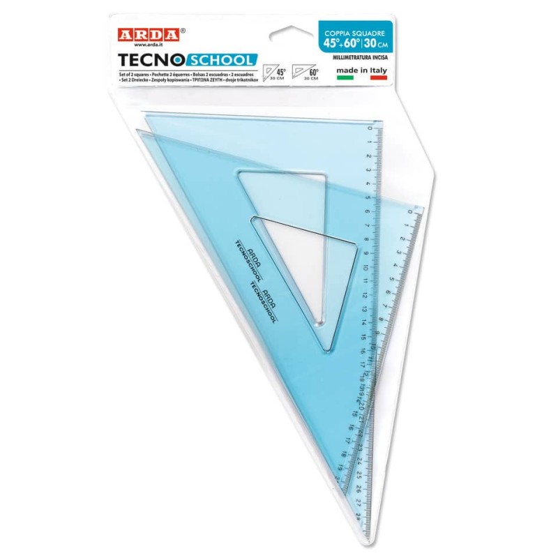 Arda – Set Di Squadre 45o E 60o Tecnoschool 30 Cm