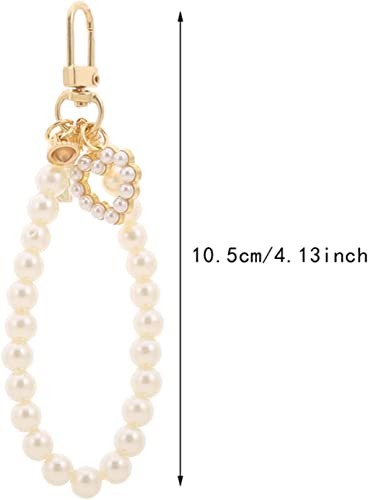 JJLFresheners Damen Imitat Perlenkette, golden Auto Schlüsselanhänger Rucksack Schlüssel - Bild 4 von 5
