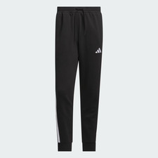 adidas Essentials 3-Stripes Fleece Pants Men  s Size L Jogger Sweatpants Black