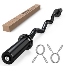Olympic EZ Curl Barbell Bar 47 inches 500lb 2 inch Weight Capacity TEEMOO Spring