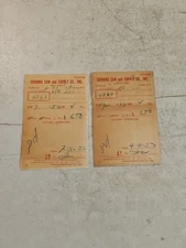 Vintage 1950's Corning Saw & Supply Co Inc. Receipts. Corning, NY