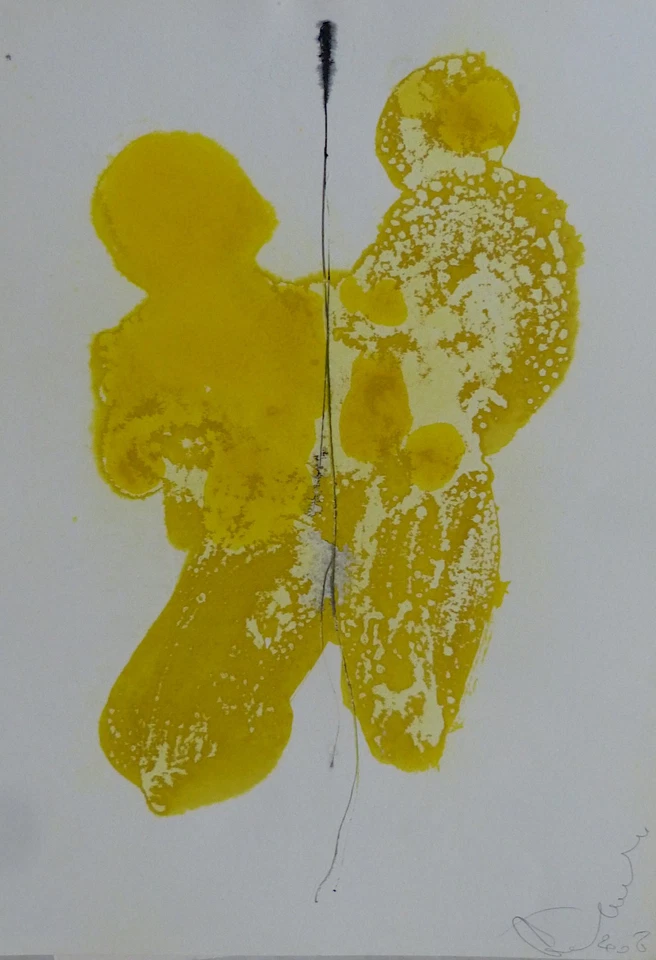FREIER KÖRPER original-Kunst bunte Zeichnung abstrakte Malerei Aquarell BELAUBRE - Bild 1 von 1