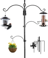 Bird Feeding Station Feeder Pole - Multi Hook 63 inches Stand for Watching  