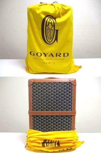 Goyard Bourget PM Travel Trolley Carry Bag Trunk Case Box Brown Auth New proof - Picture 10 of 10