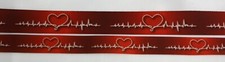 Nurse Heart Grosgrain ribbon by the yard Red White Variegated 5/8 7/8" heartbeat