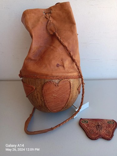 Vintage Handmade 3D Human Face Genuine Leather Purse Bag & 2 pocket Coin Purse - Picture 6 of 9