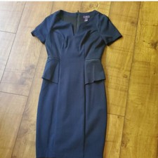 $120 NYDJ Navy Form-fitting Peplum Dress Size 2 - New Without Tags
