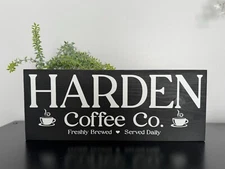 Personalized coffee bar wood sign, Coffee shop, kitchen wall decor, customized 