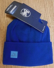 NWT BUFF Crossknit Adult Cuffed Knit Beanie Hat w/Ponytail Hole-OSFM BLUE