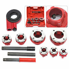 7 Size(3/8''-2")Dies Hand Ratchet Pipe Threader Set Plumbing Reversing Knob Tool