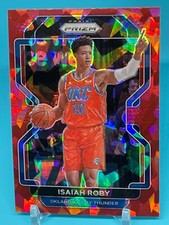 2021-22 Panini Prizm Red Cracked Ice #133 Isaiah Roby Oklahoma City Thunder