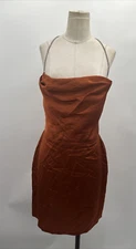 carmen Women's Polyester Sleeveless ORANGE Mini Satin Dress Size 42 ~58158