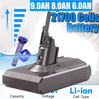 9000mAh Akku für Dyson V8 SV10 Absolute Animal Total ErsatzAkku Filter Zubehör