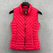 Joules Puffer Vest Womens Size 2 Pink Full Zip Quilted Sleeveless Pockets