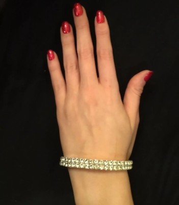 Damen Armband Sterlingsilber vergoldet Braut Strass umlaufend Neu!