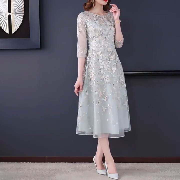 midi floral cocktail dress Mustard Floral Midi Dress S main image 0
