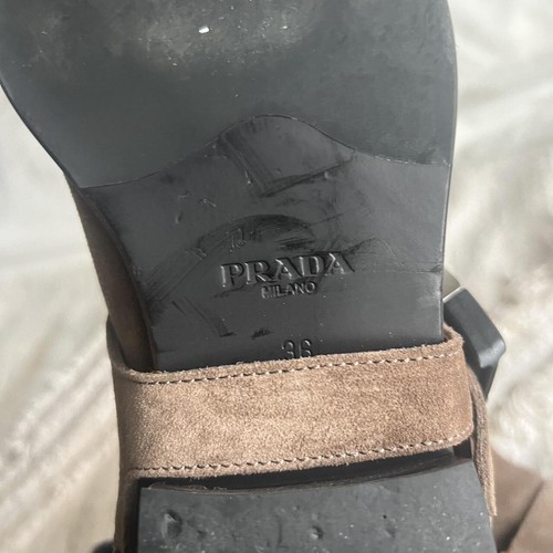 Vintage Prada Suede Boots 36 Buckle Dustbag Included - Picture 5 of 6