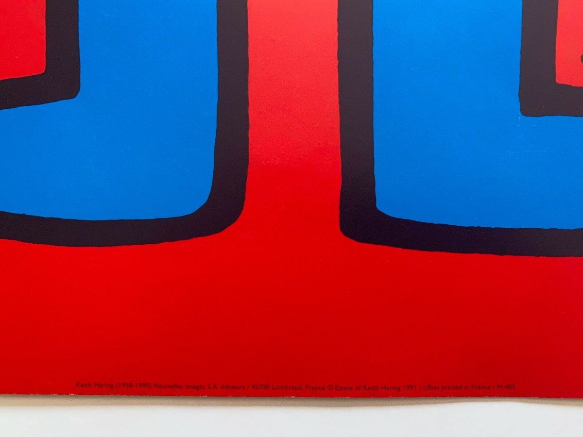 KEITH HARING ESTATE RARE VTG 1991 OFFSET LITHOGRAPH PRINT ICONIC