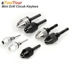 Mini ( 0.3mm to 3.6mm) Keyless Drill Chuck with 1/4" Hex Shank Adapter - J016