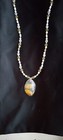 Yellow Glass Pendant Beaded Necklace