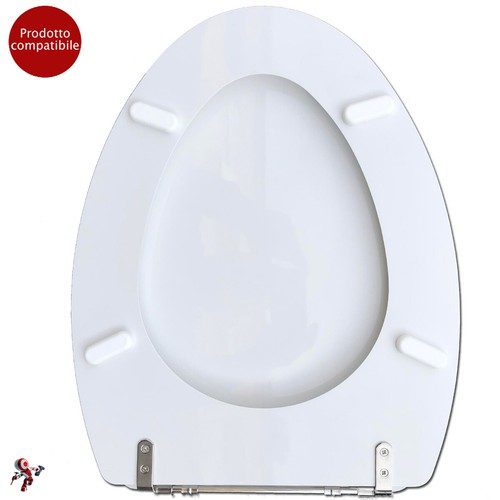 COPRIWATER COPRIVASO TAVOLETTA SEDILE WC PER CESAME VASO FENICE BIANCO - Foto 2 di 5