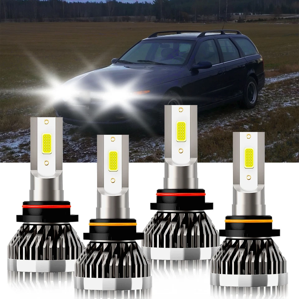 For Saturn LW1 2000-2000 9005 9006 LED Headlight Bulbs Combo Kit High Low Beam - Изображение 2 из 4
