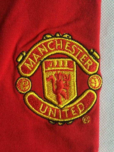 Boys Kids Manchester United Polo Shirt Top Red Black Cotton Short Sleeve 7-13 - Picture 2 of 8