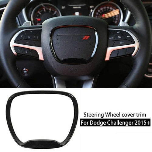 Steering Wheel Center Trim Cover Emblem Decor For 2015-2019 Do_dge Challenge Blk - Picture 2 of 10